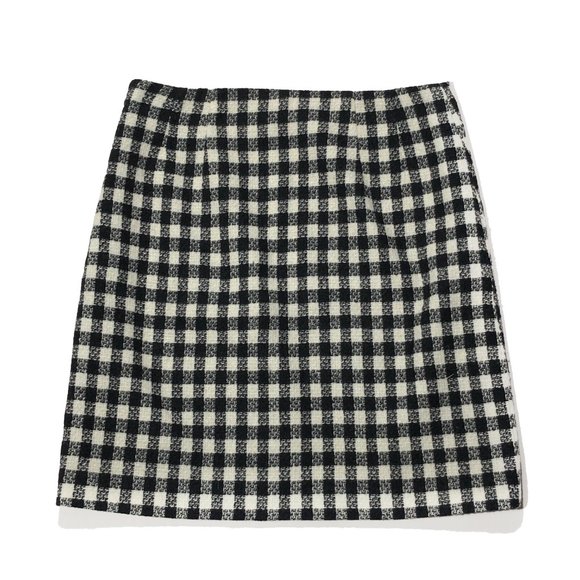 Talbots Womens Size 4P Black and White Checked Wool Blend Skirt - Picture 7 of 7